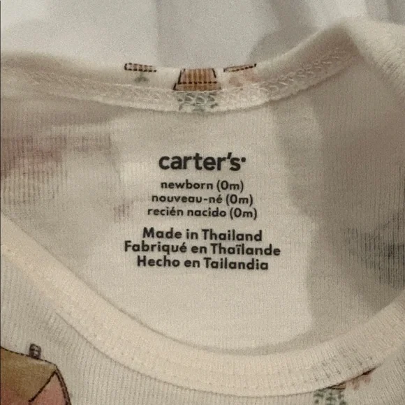 NWOT Carter's Pink and Cream Baby 2-Pack Sleeper Gowns - Newborn - Picture 2 of 9